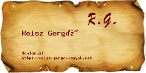 Reisz Gergő névjegykártya